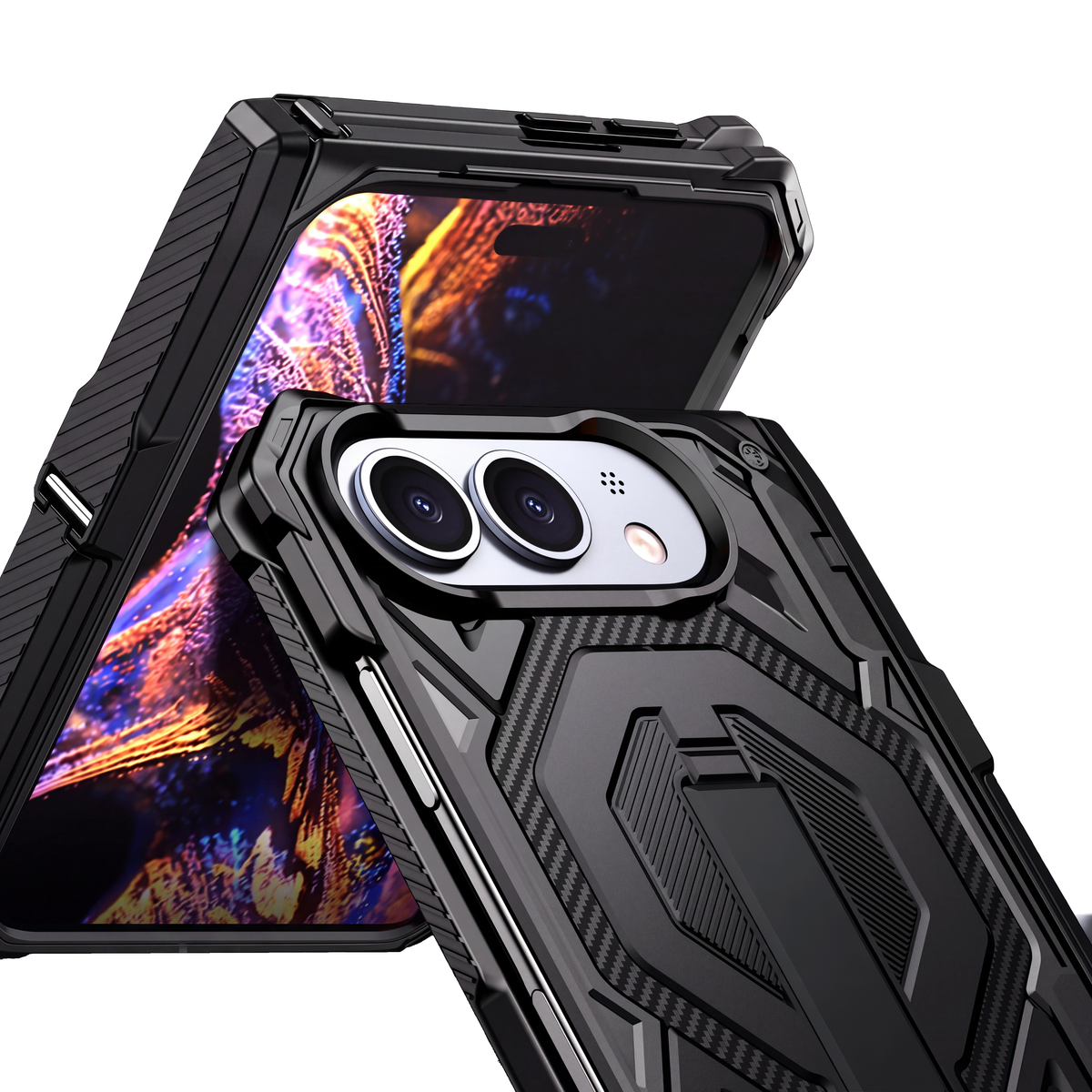 Sentinel H2 iPhone Duo case in Black - raised screen bezels and camera lips