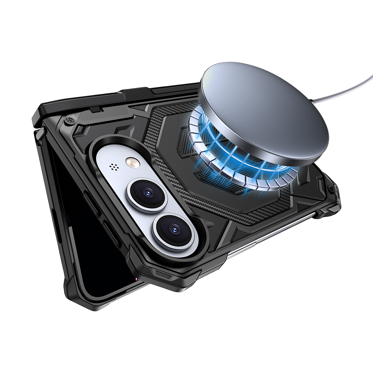 Sentinel H2 iPhone Duo case in Black - magnetic wireless charging
