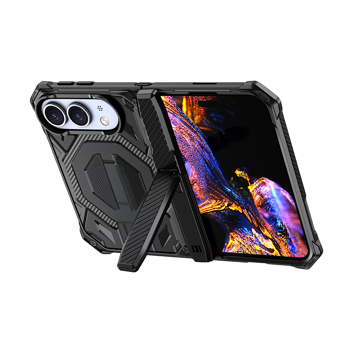Sentinel H2 iPhone Duo case in Black - built-in kickstand