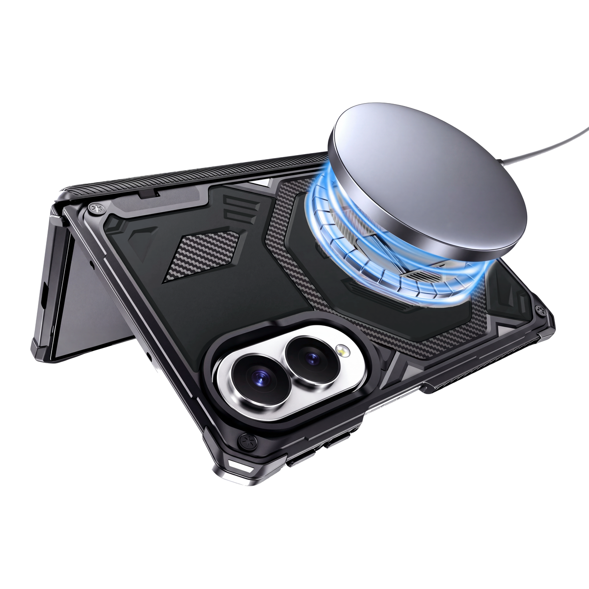 Sentinel H2 Galaxy Z Fold 8 case in Black - magnetic wireless charging