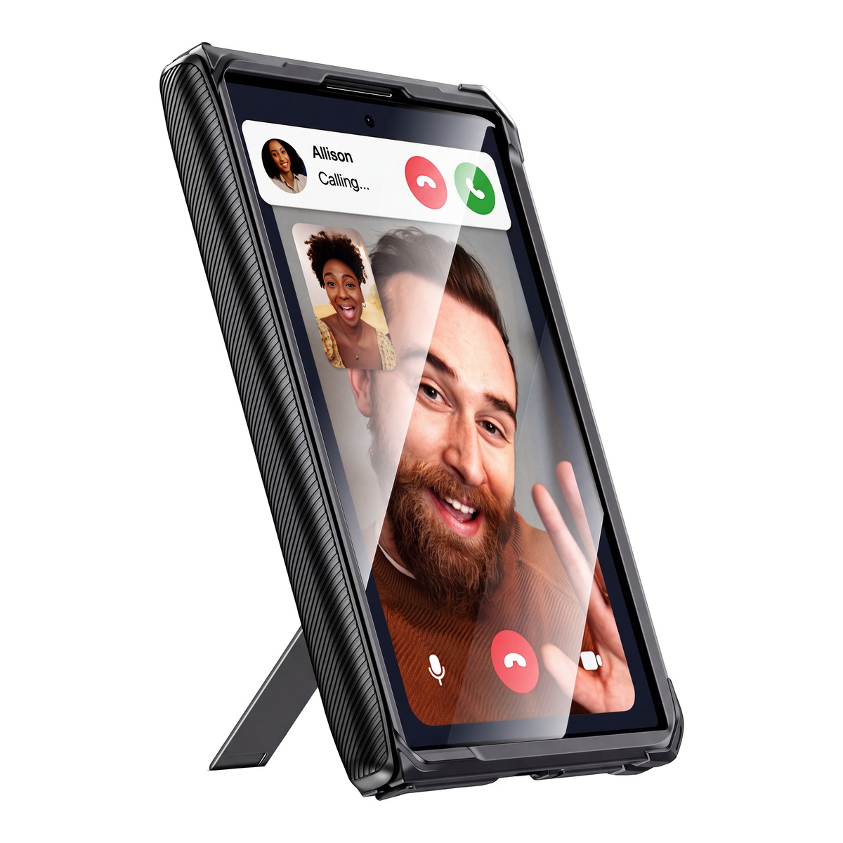 Sentinel H2 Galaxy Z Fold 8 case in Black - hands-free video calls on the kickstand