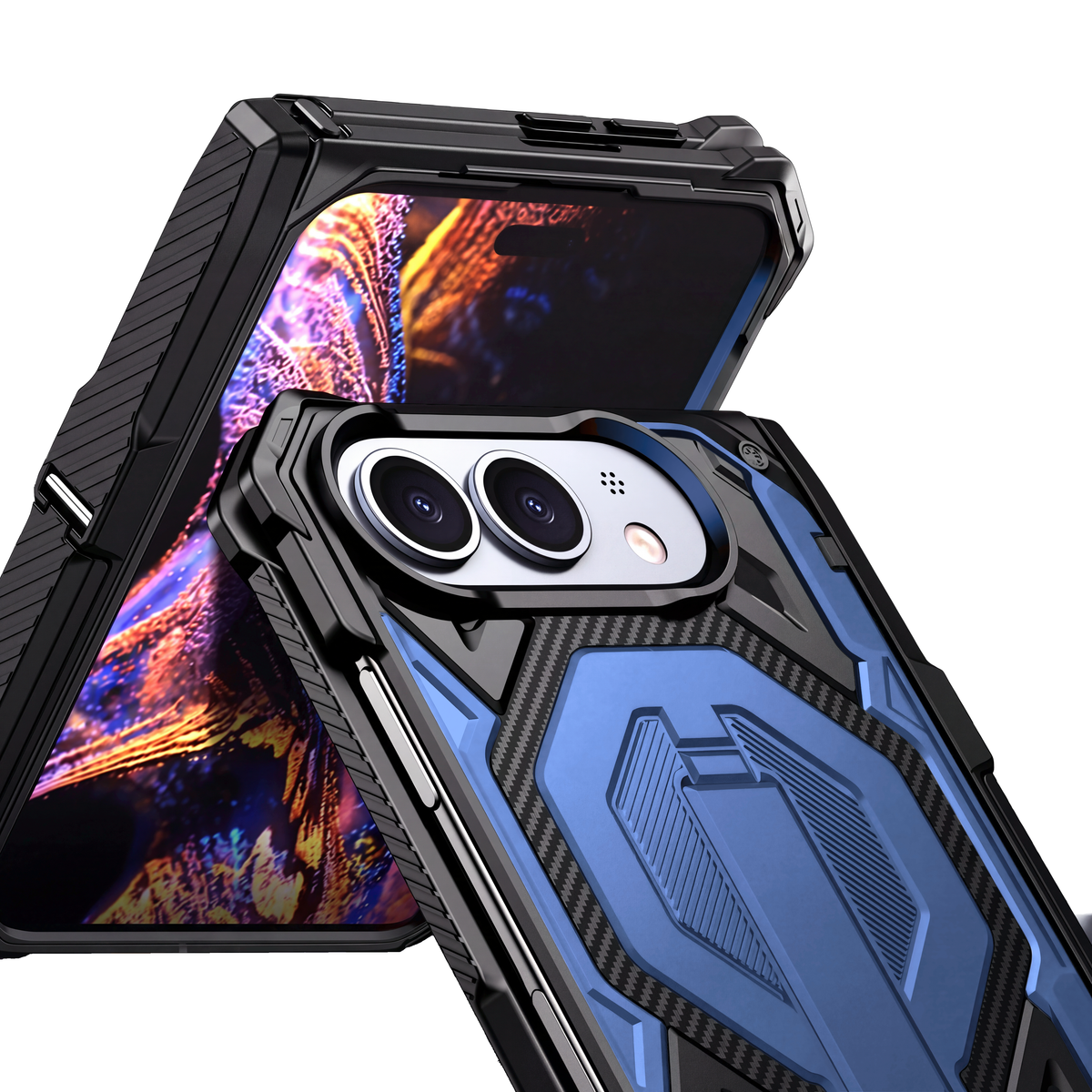 Sentinel H2 iPhone Duo case in Blue - raised screen bezels and camera lips