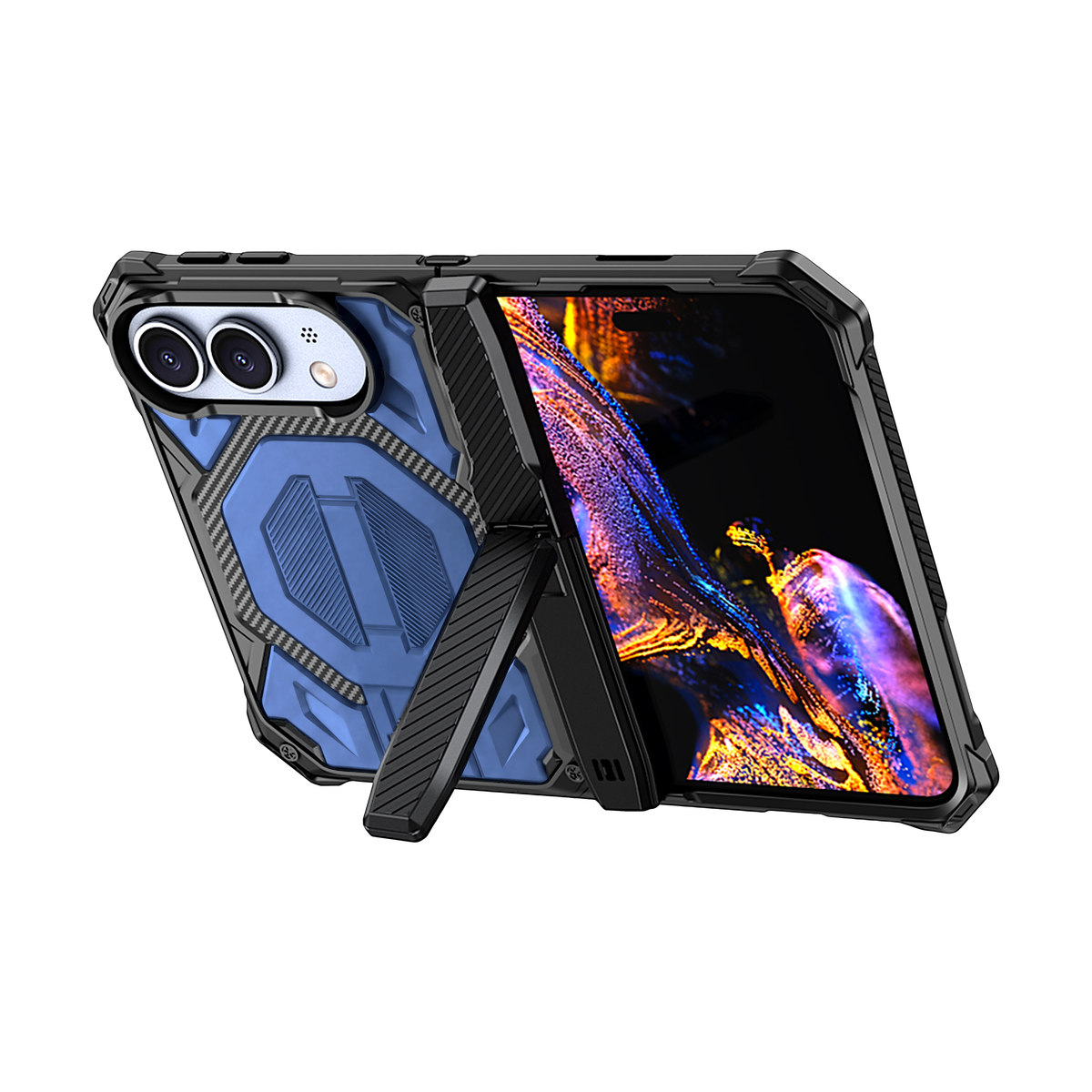 Sentinel H2 iPhone Duo case in Blue - built-in kickstand