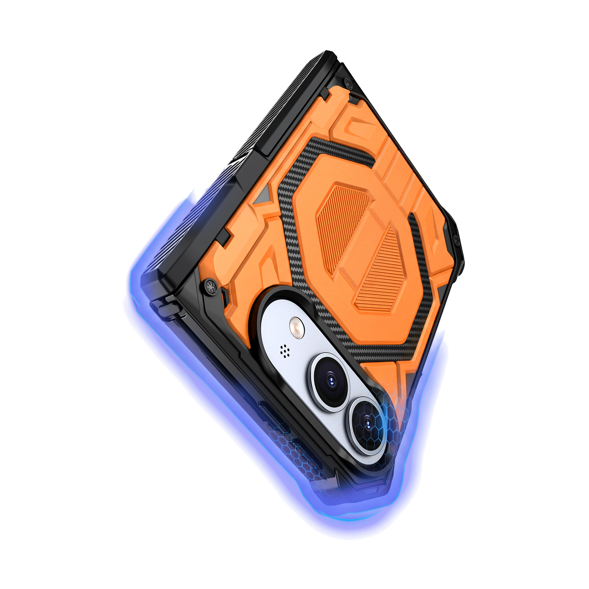 Sentinel H2 iPhone Duo case in Orange - 16ft drop protection with shock-absorbing shield