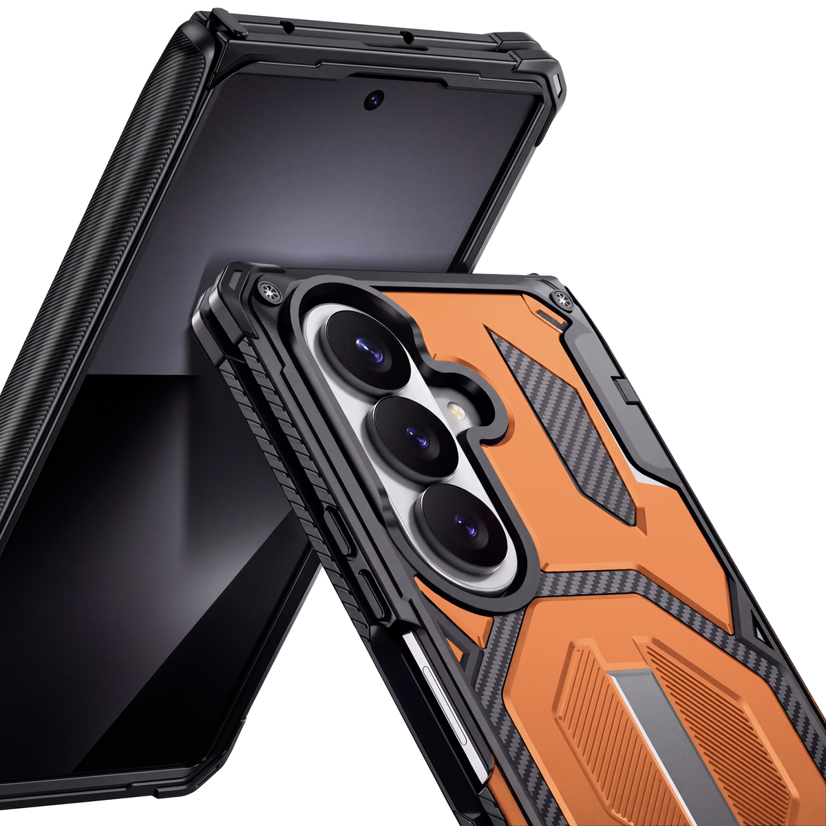 Sentinel H2 Galaxy Z Fold case in Orange - raised screen bezels and camera lips