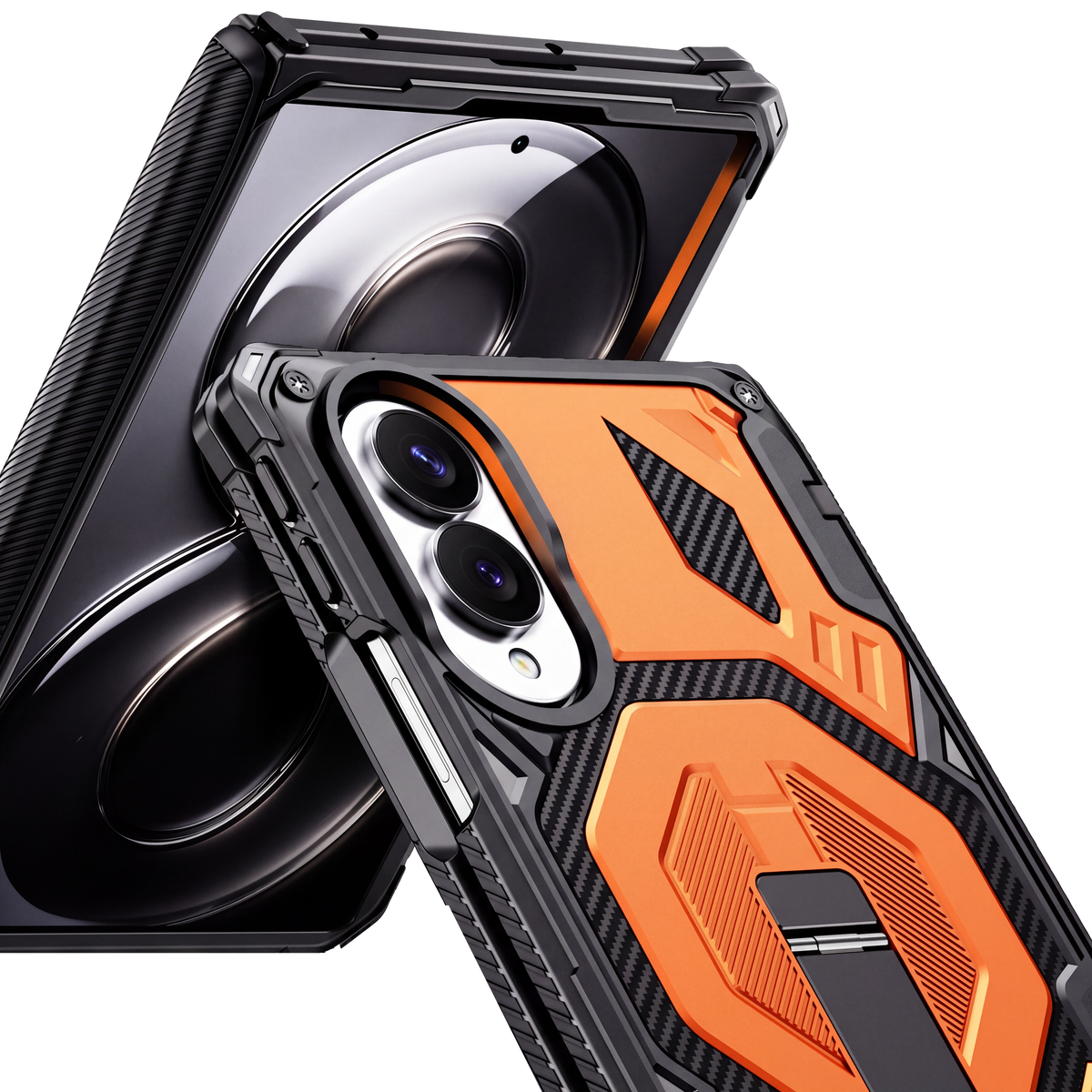 Sentinel H2 Galaxy Z Fold 8 case in Orange - raised screen bezels and camera lips