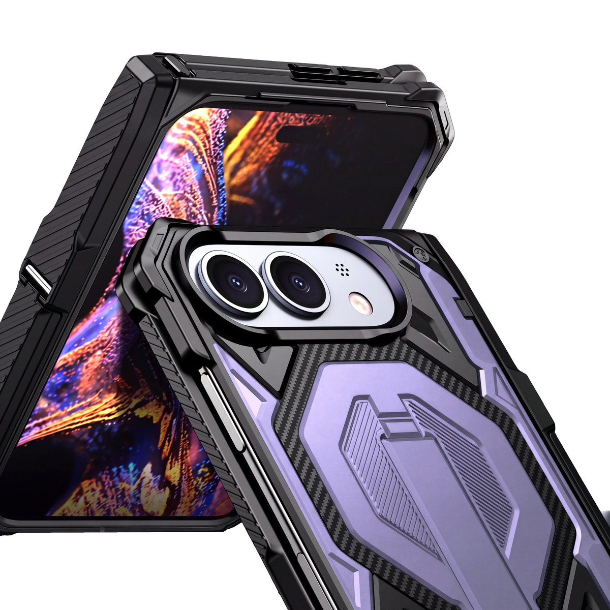 Sentinel H2 iPhone Duo case in Purple - raised screen bezels and camera lips