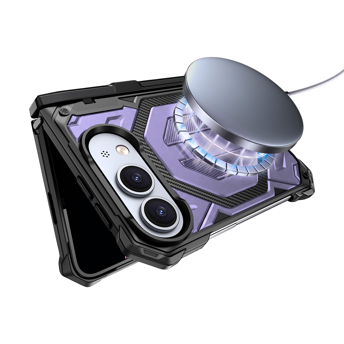 Sentinel H2 iPhone Duo case in Purple - magnetic wireless charging