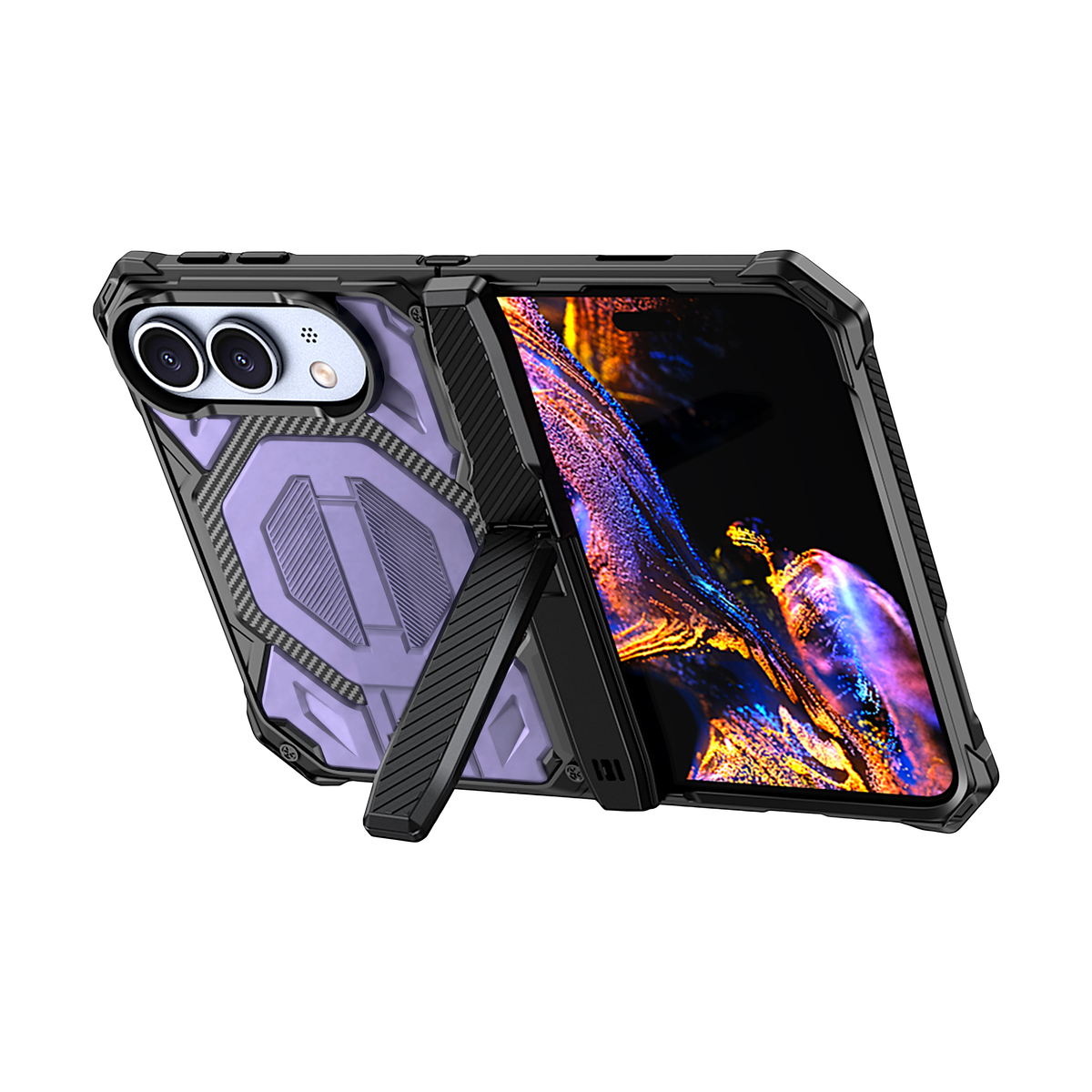 Sentinel H2 iPhone Duo case in Purple - built-in kickstand