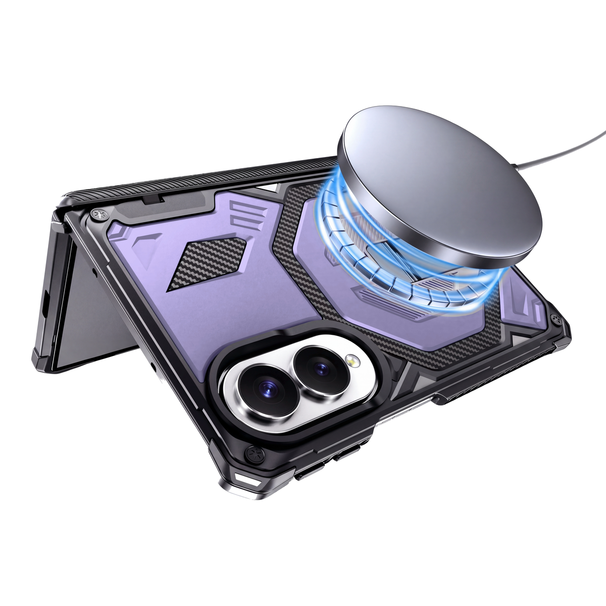 Sentinel H2 Galaxy Z Fold 8 case in Purple - magnetic wireless charging