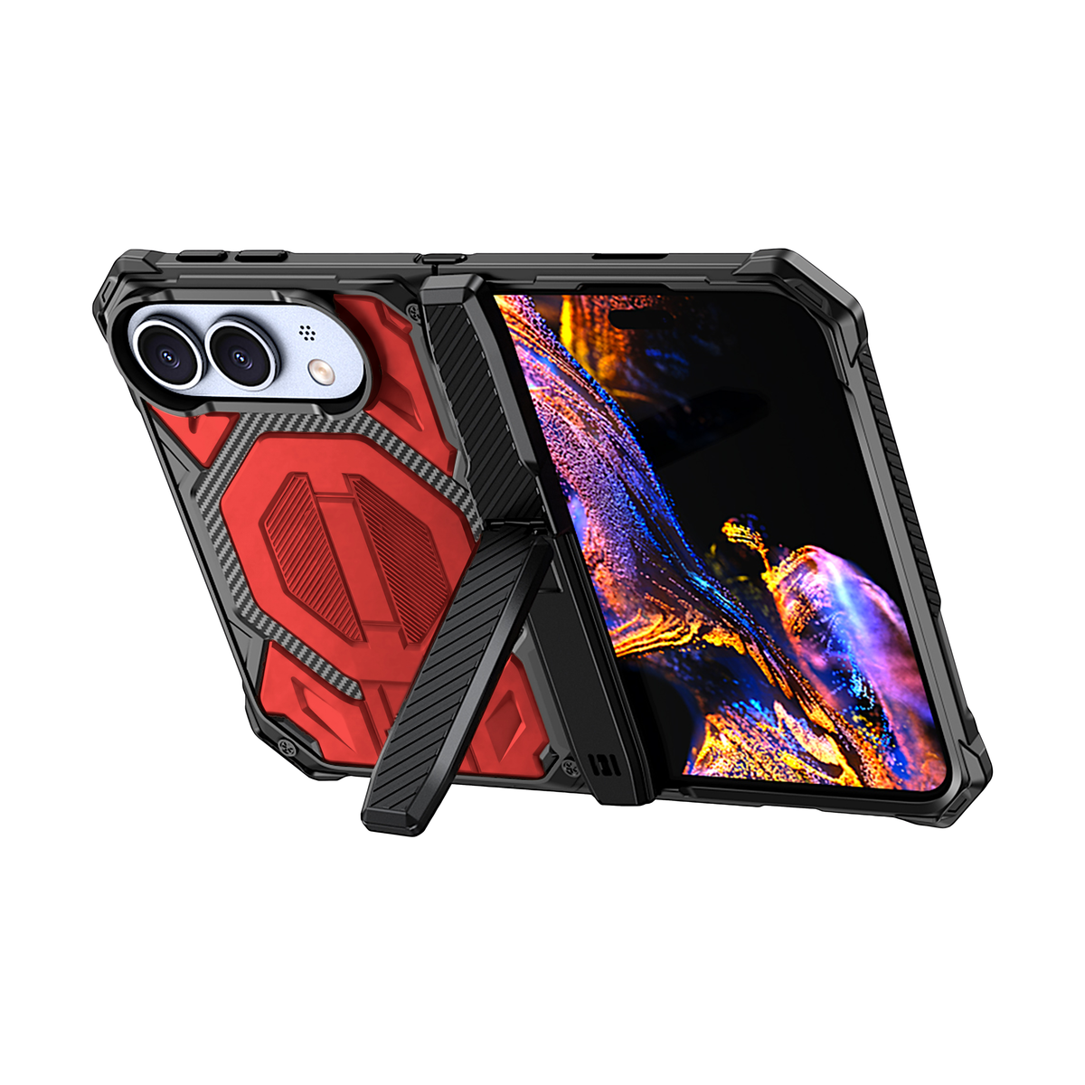 Sentinel H2 iPhone Duo case in Red - built-in kickstand