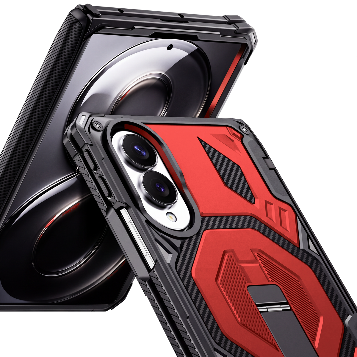 Sentinel H2 Galaxy Z Fold 8 case in Red - raised screen bezels and camera lips