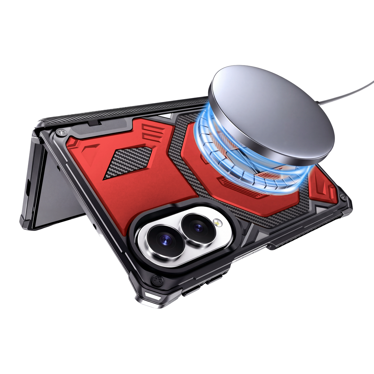 Sentinel H2 Galaxy Z Fold 8 case in Red - magnetic wireless charging