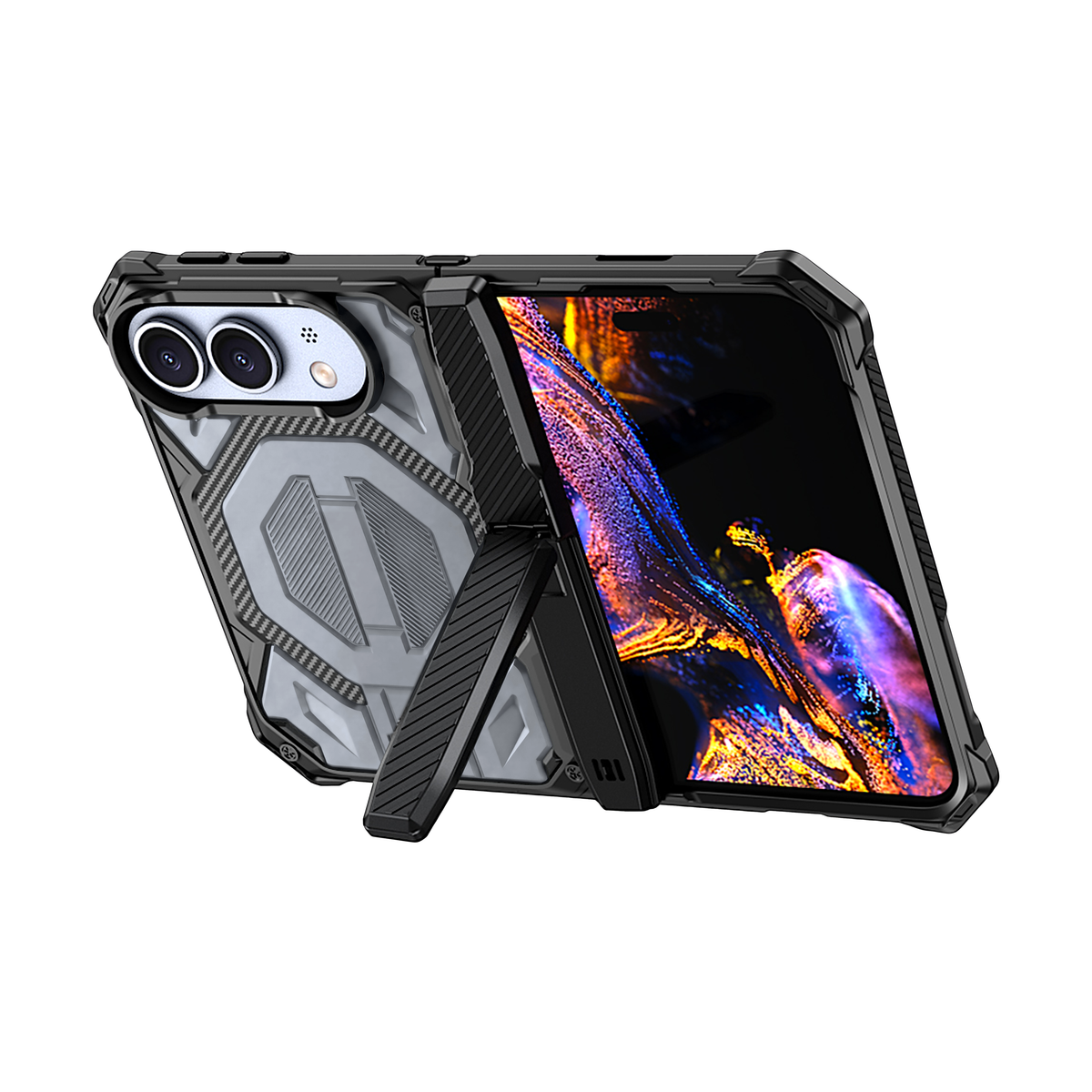 Sentinel H2 iPhone Duo case in Silver - built-in kickstand