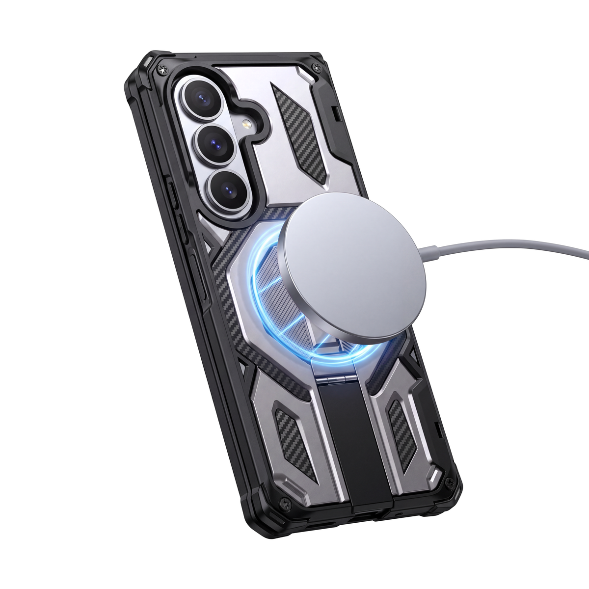 Sentinel H2 Galaxy Z Fold case in Silver - magnetic wireless charging