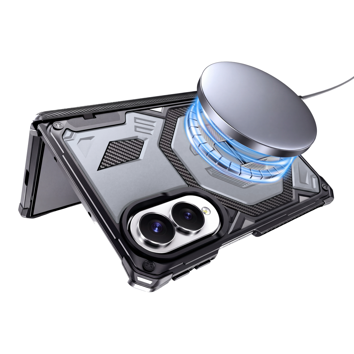 Sentinel H2 Galaxy Z Fold 8 case in Silver - magnetic wireless charging