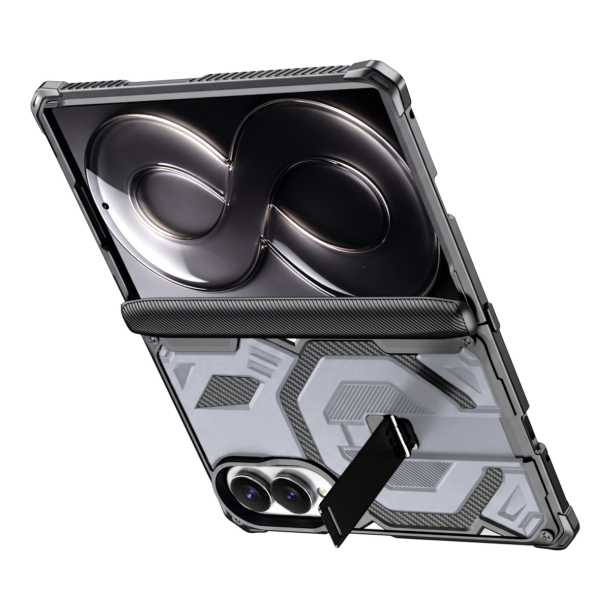 Sentinel H2 Galaxy Z Fold 8 case in Silver - built-in kickstand