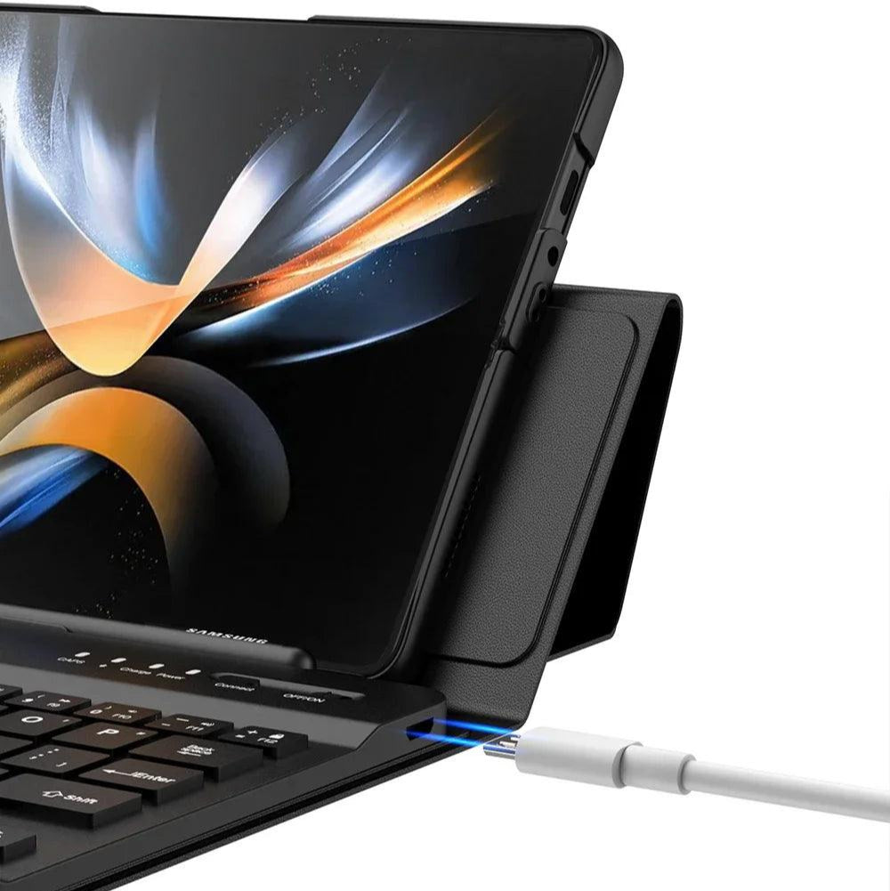 Leather Fold Stand Keyboard For Samsung Galaxy Z Fold Series - FoldifyCase