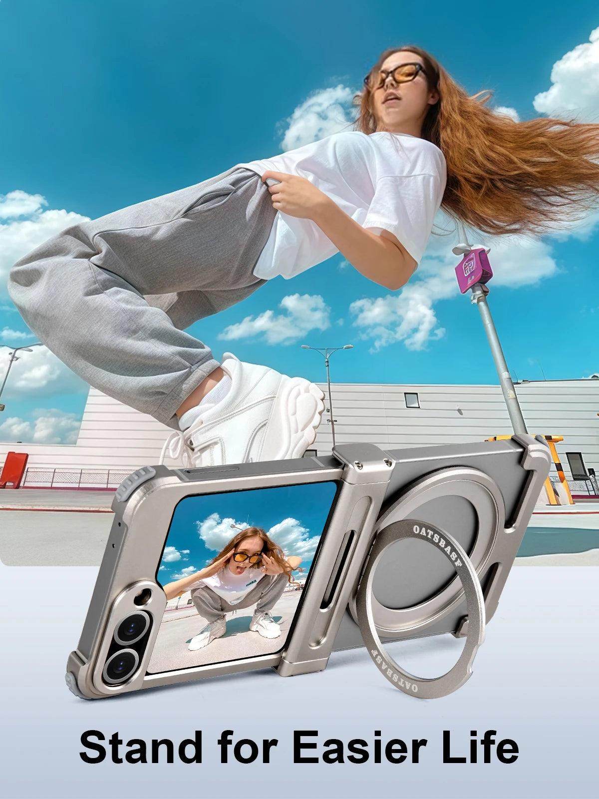 360° Rotatable Stand Metal Case For Samsung Galaxy Z Flip 6 - FoldifyCase