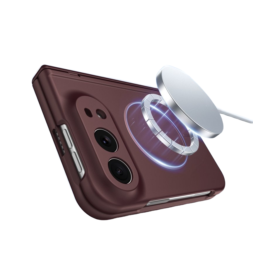 Spineguard P1 iPhone Fold case Burgundy - wireless charging support