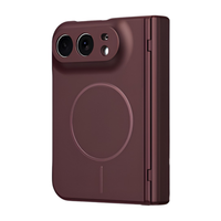Spineguard P1 Burgundy MagSafe folding case for iPhone Fold - rear view